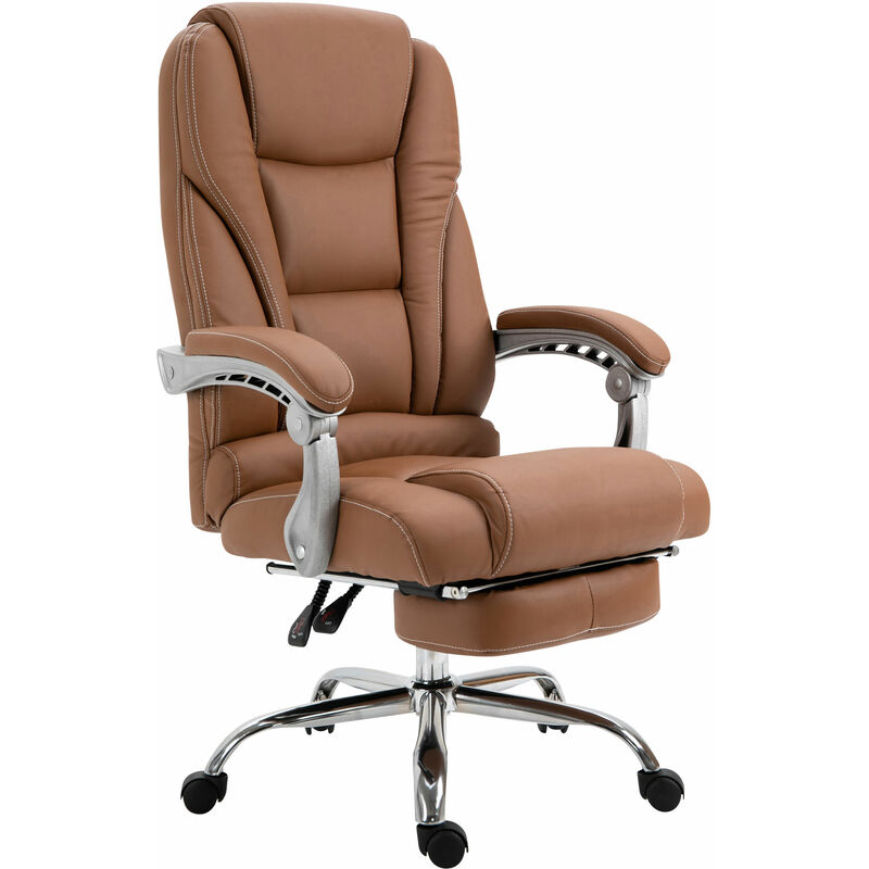 Fauteuil de bureau Pacific avec un repose-pieds intégré Marron clair