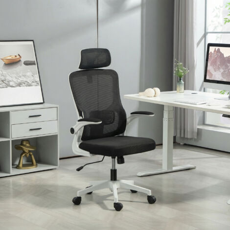 Fauteuil de bureau pivotant 360° avec appui-tête réglable et support lombaire - hauteur d'assise réglable noir