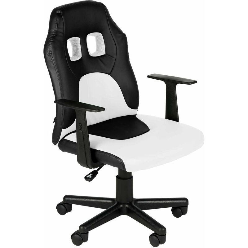 Chaise de bureau pour les enfants avec un design ergonomique de différentes couleurs comme colore : blanc noir