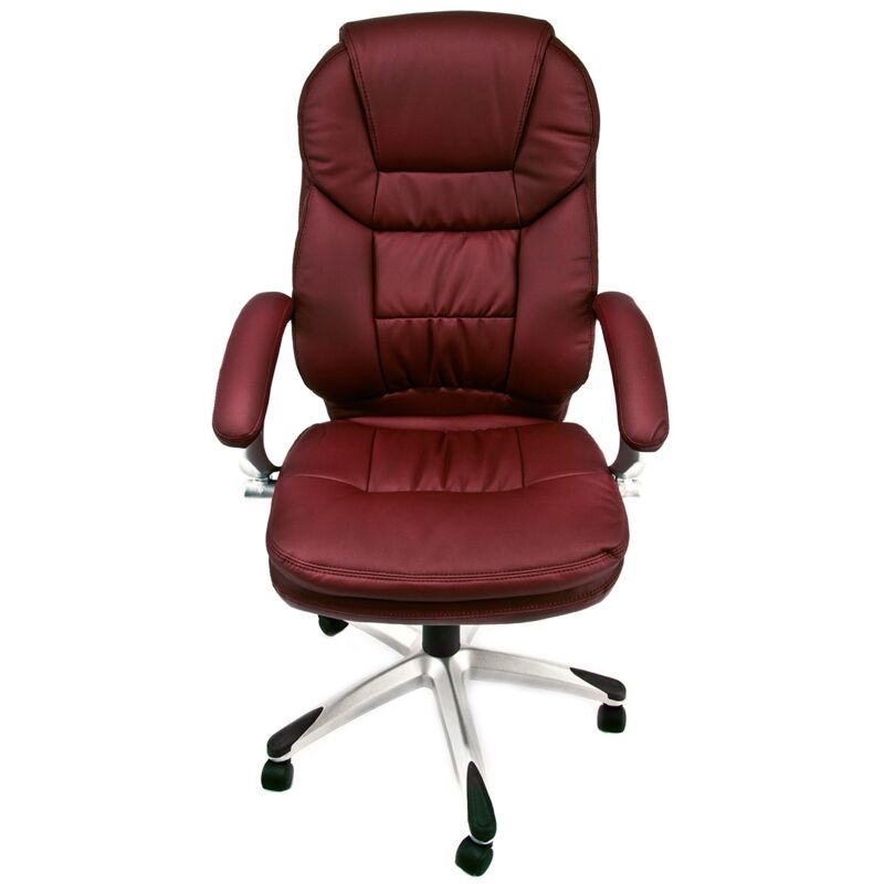 Fauteuil de bureau inclinable chaise de bureau pivotant similcuir bordeaux