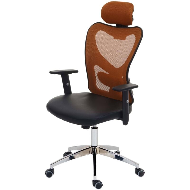 Fauteuil de bureau professionnel Atlanta, fauteuil pivotant de direction Fauteuil de bureau, similicuir, brun