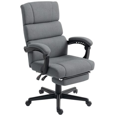 Fauteuil de bureau réglable inclinable avec accoudoirs, tissu velours, gris