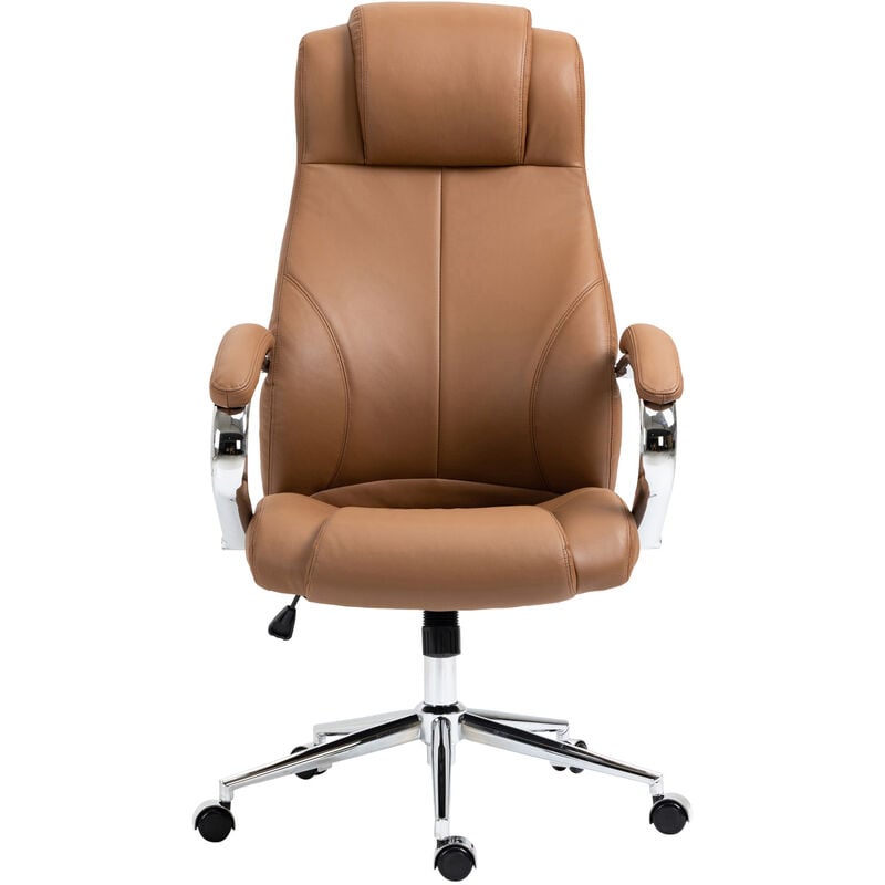 Chaise de bureau exclusive avec une apparence moderne en cuir réel en différentes couleurs colore : brun clair