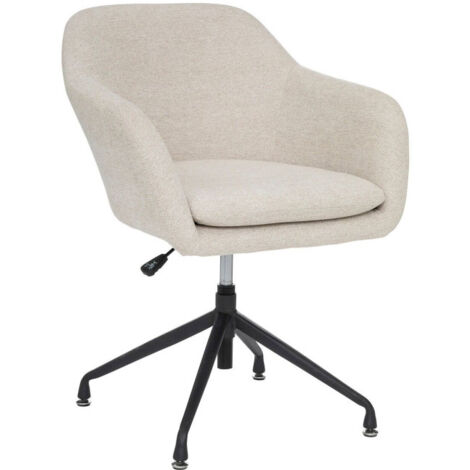 Fauteuil de Bureau "Spica" 83cm Beige Lin & Noir