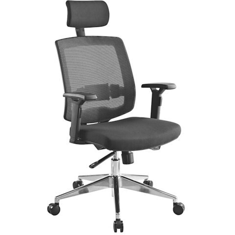 Sans Marque - Fauteuil de bureau synchrone Malice dossier maille noir - Maxiburo