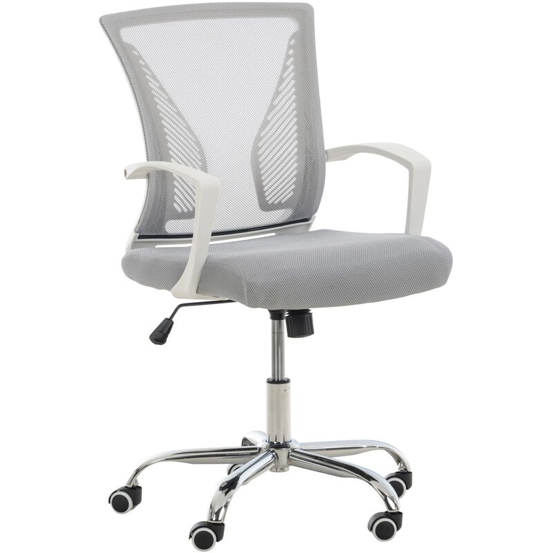 Chaise de bureau avec roues confortables et fonctionnels en acier différentes couleurs colore : Gris clair