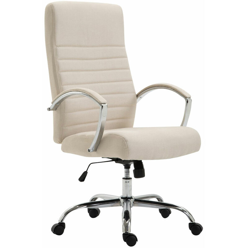 CLP Fauteuil de bureau Valais en tissu , Cr&egrave;me