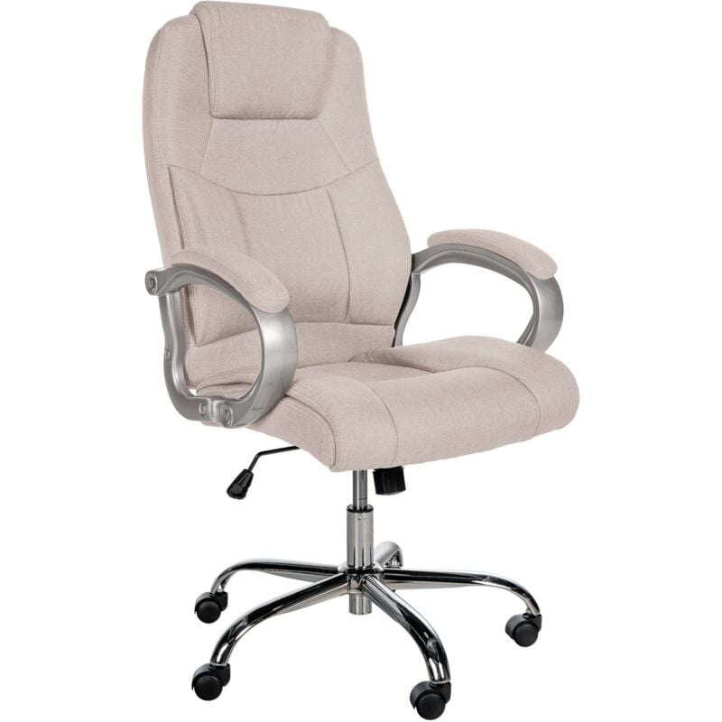 Chaise de bureau présidentielle avec rembourrage confortable et différentes roues de couleurs colore : Crème