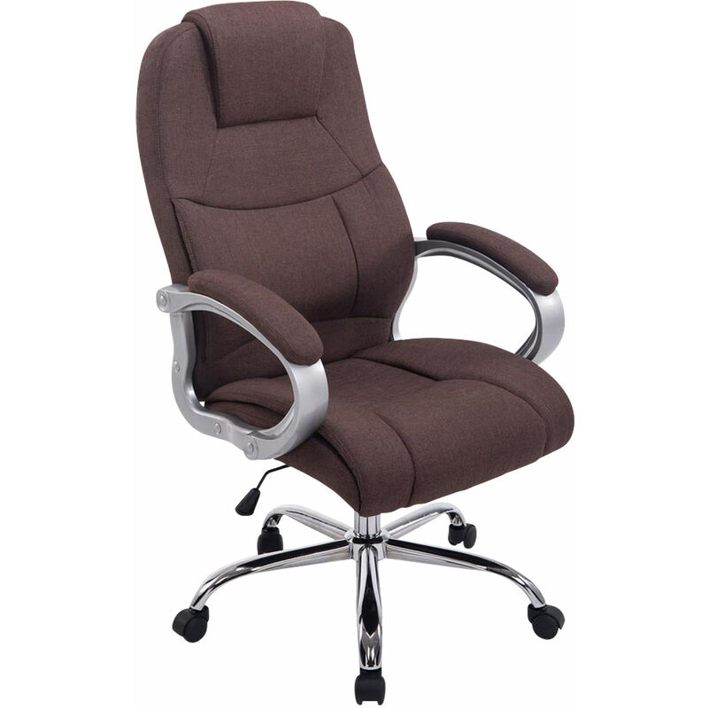 Chaise de bureau présidentielle avec rembourrage confortable et différentes roues de couleurs colore : marron