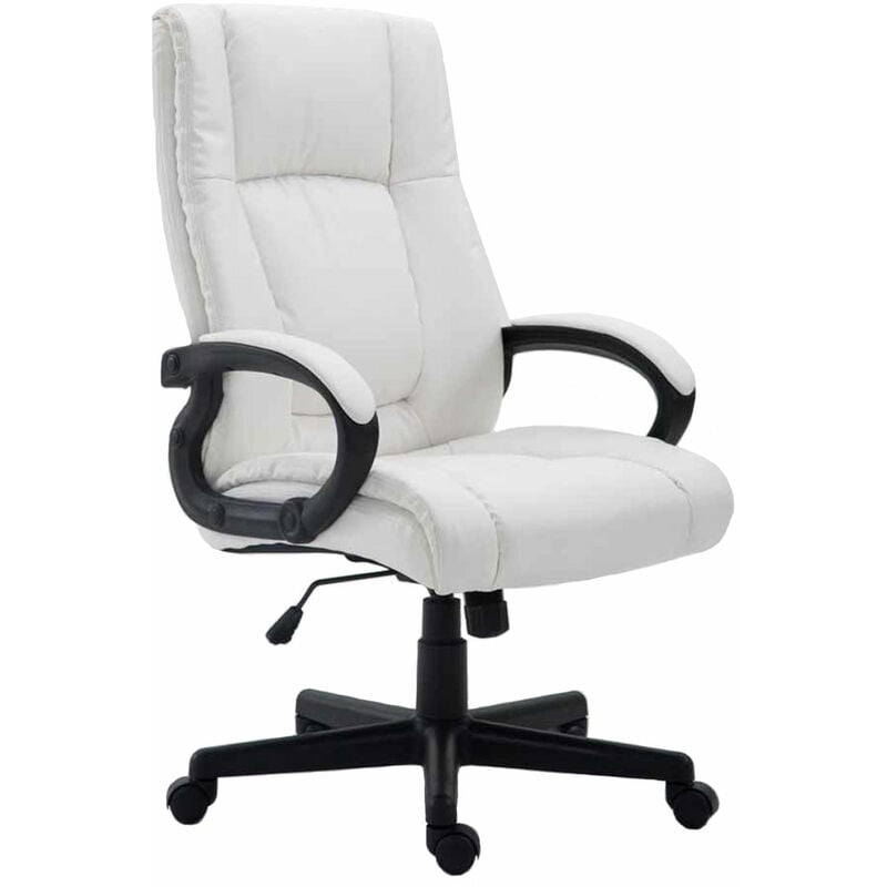 Chaise de bureau réglable et pivotante équipée de différentes couleurs de roues en forme colore : Blanc