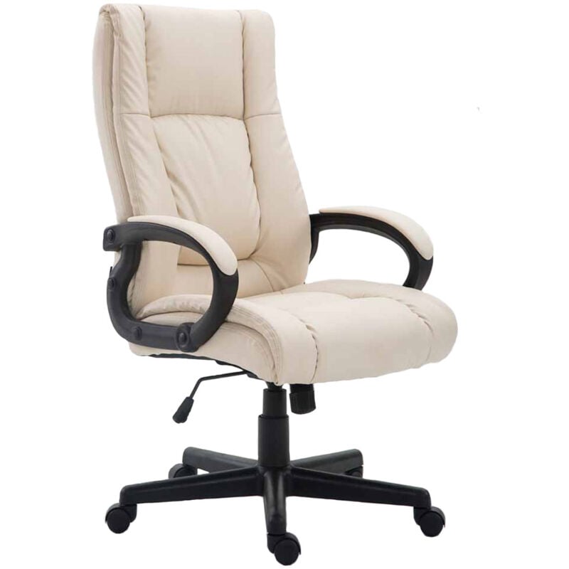 Chaise de bureau réglable et pivotante équipée de différentes couleurs de roues en forme colore : Crème