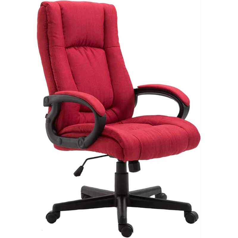 Chaise de bureau réglable et pivotante avec des roues en tissu de différentes couleurs colore : Rouge