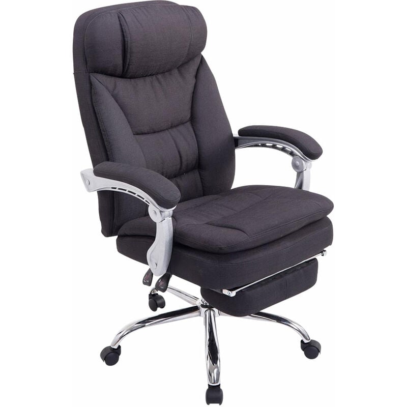 CLP - Détendez-vous à la chaise de bureau en tissu élégant avec des accoudoirs et des reproches de pied dans diverses couleurs Couleur : Noir