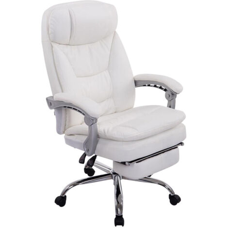 Fauteuil de bureau XL Troy similicuir Blanc