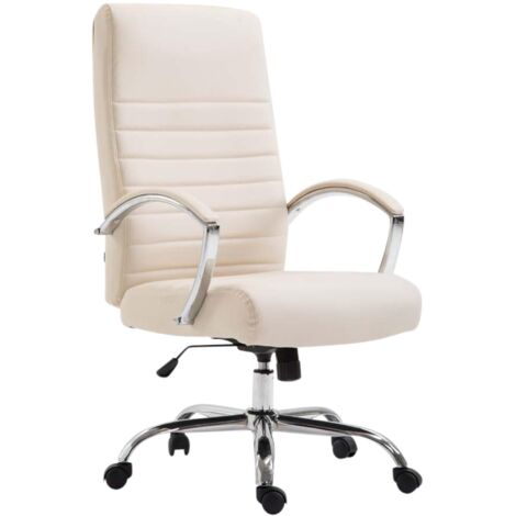 Fauteuil de bureau XL Valais similicuir Crème