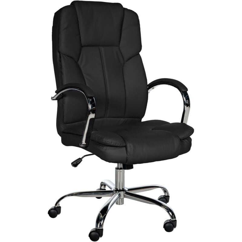 Fauteuil de bureau xxl Xanthos en Similicuir avec une capacité de charge de 210 kg Noir