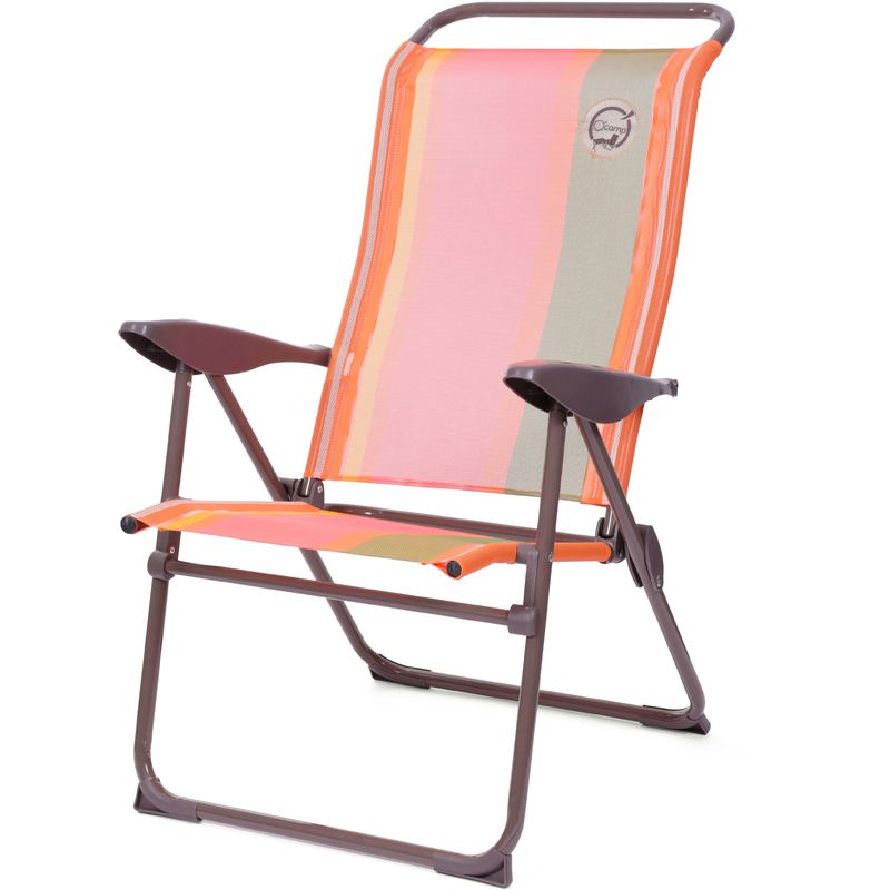 Fauteuil de camping 5 positions Structure Pliable Orange