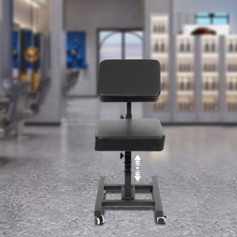 Fauteuil de coiffure multifonctionnel et réglable en hauteur, avec dossier, fauteuil de salon de coiffure et de tatouage, avec roulettes, pouvant supporter un poids de 220,46 livres.