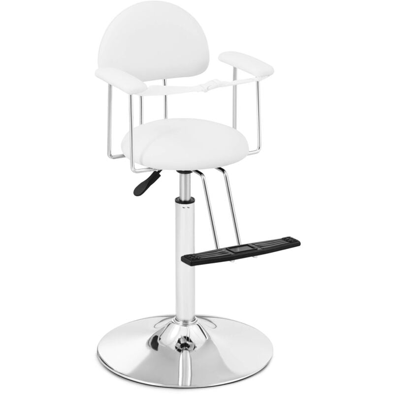 Fauteuil de coiffure pour enfants pivote à 360° blanc