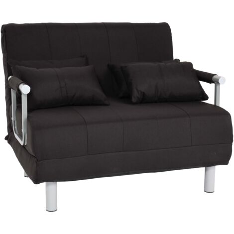 Fauteuil de couchage canapé-lit lit d'appoint relaxation surface de couchage 97x186 cm tissu noir 040006262