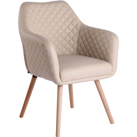 Fauteuil de design scandinave dans une chaise d'attente en cuir écho remplie de différentes couleurs Couleur : Crème