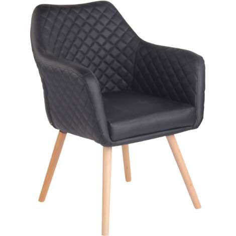 Fauteuil de design scandinave dans une chaise d'attente en cuir écho remplie de différentes couleurs Couleur : Noir