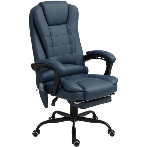 Fauteuil de direction massant PAOLO bleu