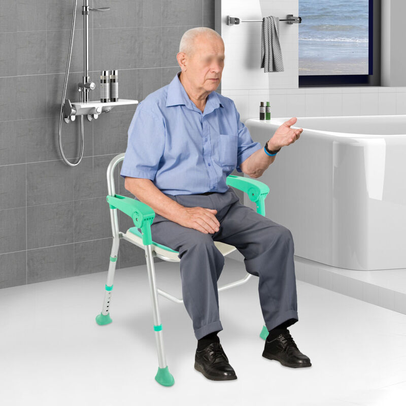 Fauteuil de douche réglable en hauteur avec dossier fauteuil de bain pour personnes âgées
