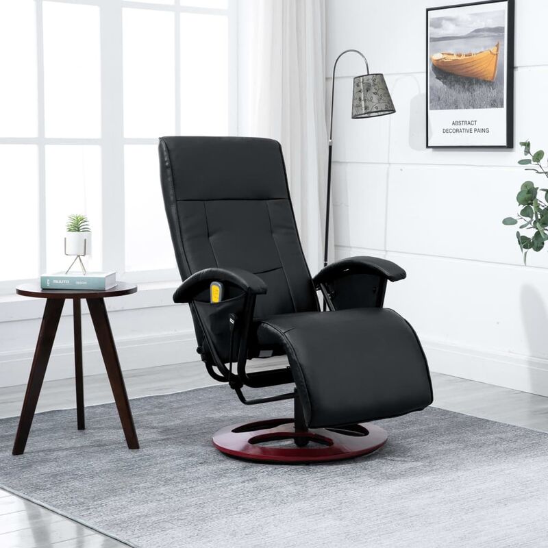 Nova - Fauteuil de farces en écara avec dossier réglable et télécommande différentes couleurs Fauteuil de massage Noir Similicuir
