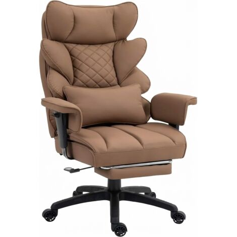 Fauteuil De Gaming, Fauteuil De Bureau Ergonomique Avec Assise à Ressorts Ensachés, Fauteuil De Direction à Dossier Souple Double Couche Et Coussin Lombaire Réglable, Accoudoirs Et Repose-Pieds, Faute