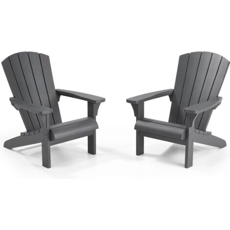 Fauteuil de jardin Adirondack - Lot de 2 - Anthracite - KETER