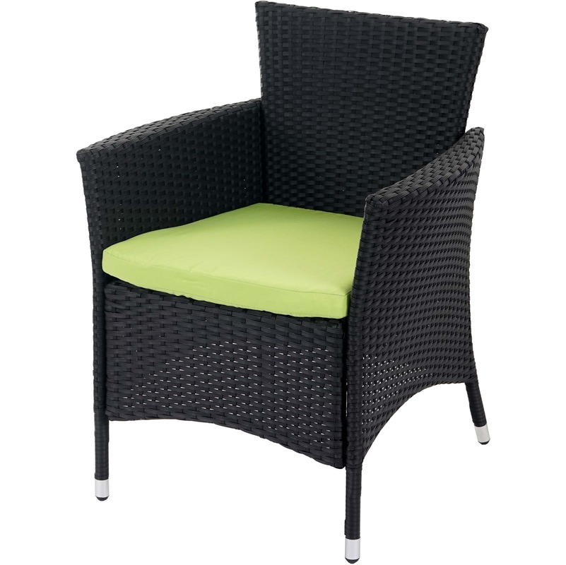 Fauteuil De Jardin Avec Coussin Vert Gonzalo X2 Plastique Gris