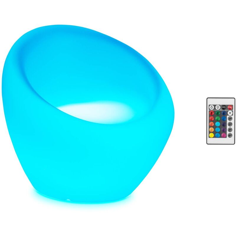 Royal Catering - Fauteuil de jardin avec éclairage led coloré 66 x 68 cm - Fauteuil lumineux