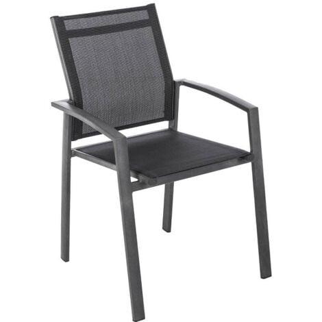 Fauteuil pour table de jardin empilable Axiome - 57 x 57 x 89 - Gris