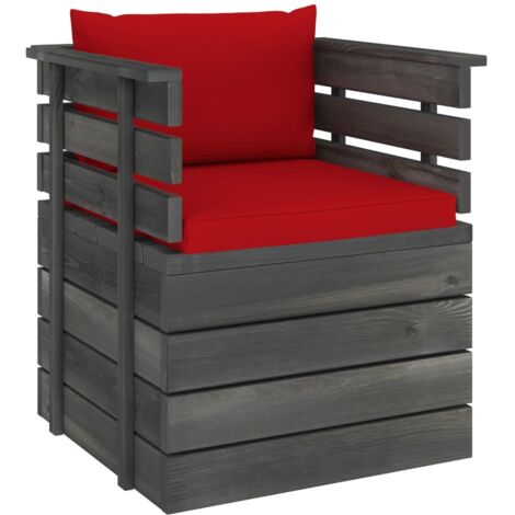 Fauteuil de jardin Chaise de jardin avec coussins Bois de pin 31845
