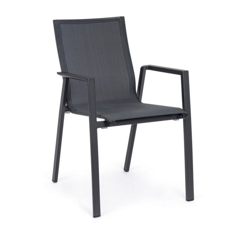 Bizzotto - Fauteuil de jardin empilable Krion - Anthracite - Anthracite
