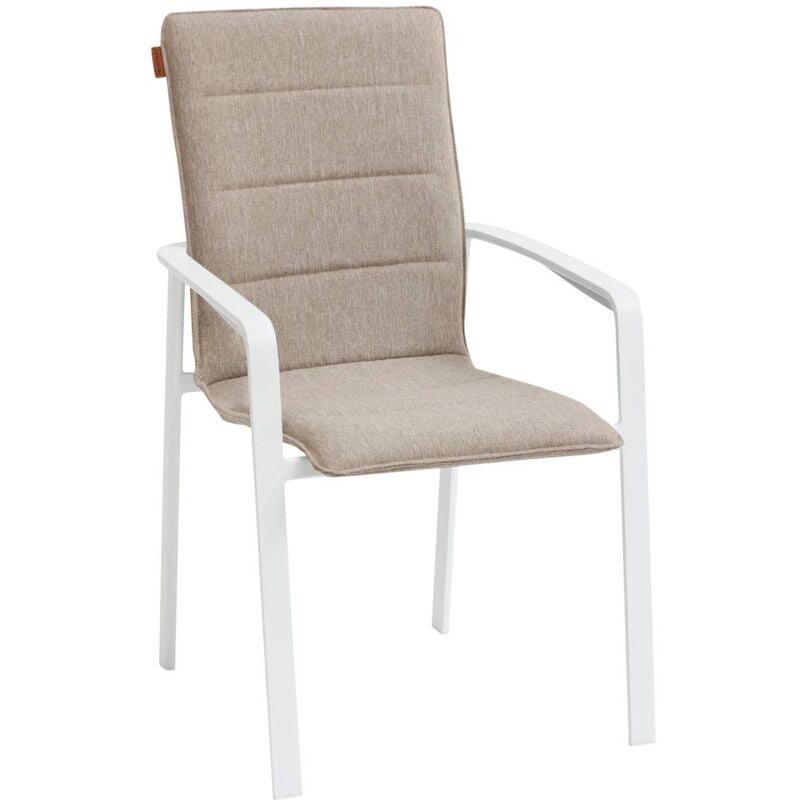 Hesperide - Fauteuil de jardin empilable Diese badiane & blanc en aluminium traité époxy - Hespéride