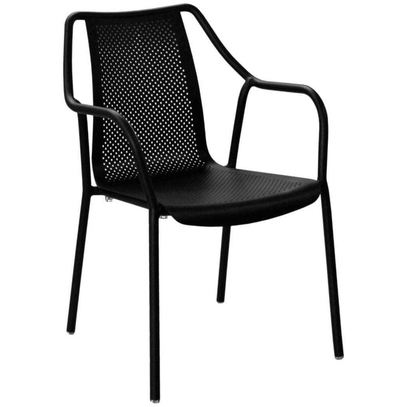 Proloisirs - Fauteuil de jardin empilable en aluminium Bari