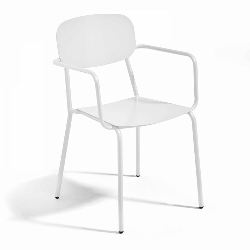 Oviala - Fauteuil de jardin en aluminium blanc