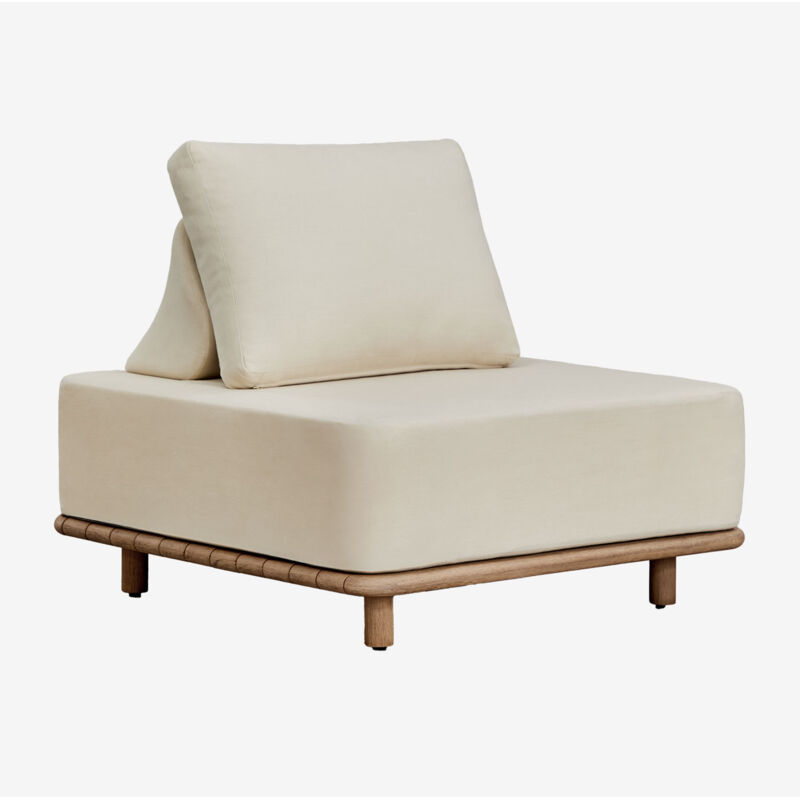 Sklum - Fauteuil de jardin Portet en acacia Blanc Gardenia