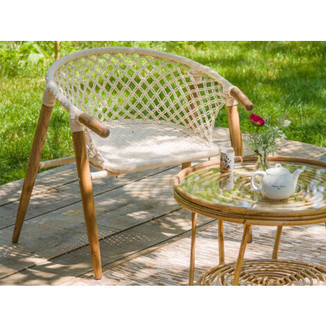 Fauteuil de jardin en macramé coton - Jardiline