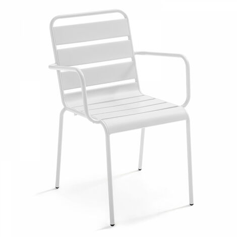 Fauteuil de jardin en métal blanc - Palavas