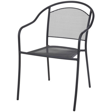 Fauteuil de jardin en métal gris anthracite - 81x58x55cm