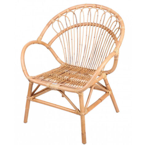 Fauteuil en rotin INDIE – Rotin naturel – Dimensions L 69 x P 64.5 x H 87 cm – Style classique et élégant – Sunnydays