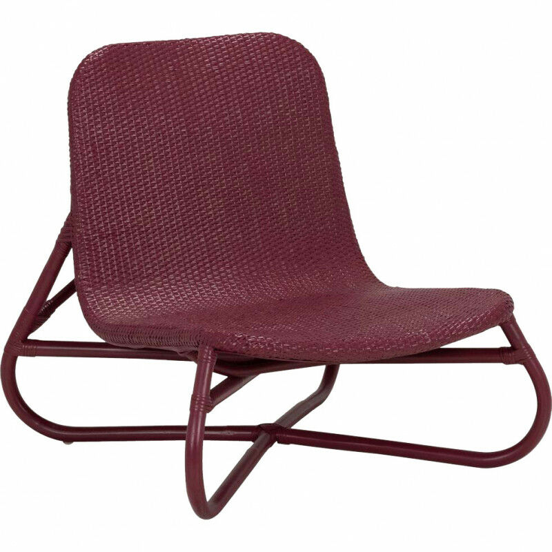 fauteuil de jardin en rotin bordeaux et pieds arrondis - gala 0304 - rouge