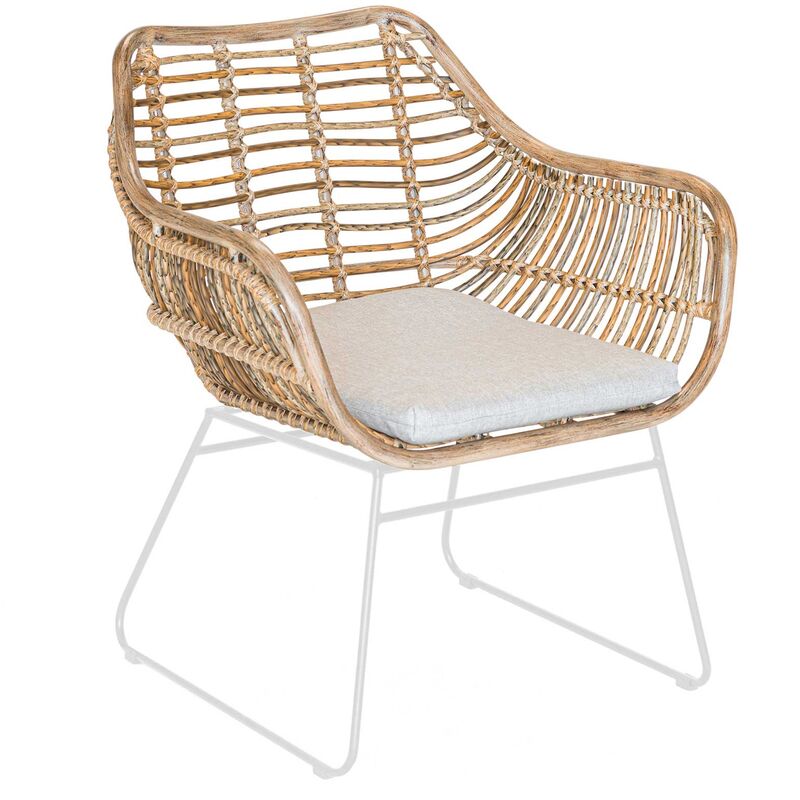 Jardiline - Set de 2 fauteuils en résine tressée imitation rotin Naturel 70x67x81 cm
