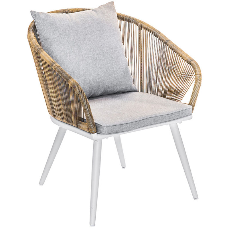 Jardiline - Duo de fauteuils en résine et cordes Naturel 60x63x76 cm