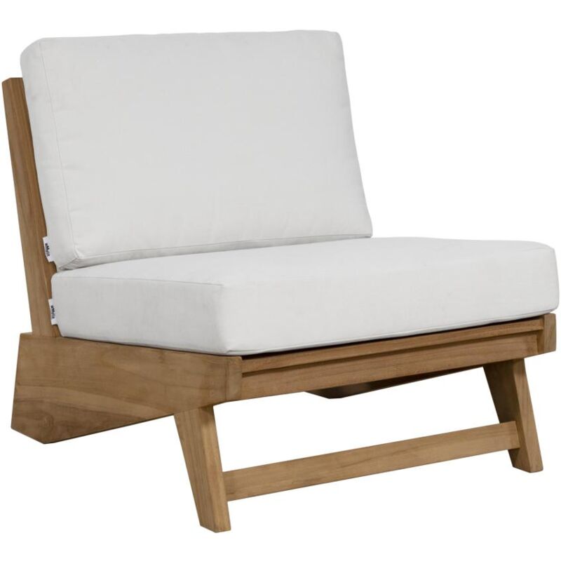 Vente-unique - Fauteuil de jardin en teck - Naturel clair et blanc - lomanis de mylia