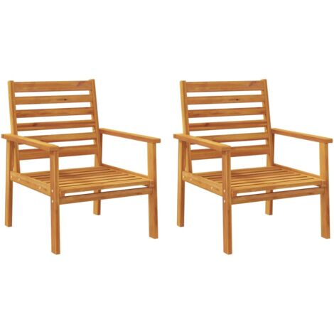Fauteuil de jardin lot de 2 66,5x65x81 bois massif d'acacia