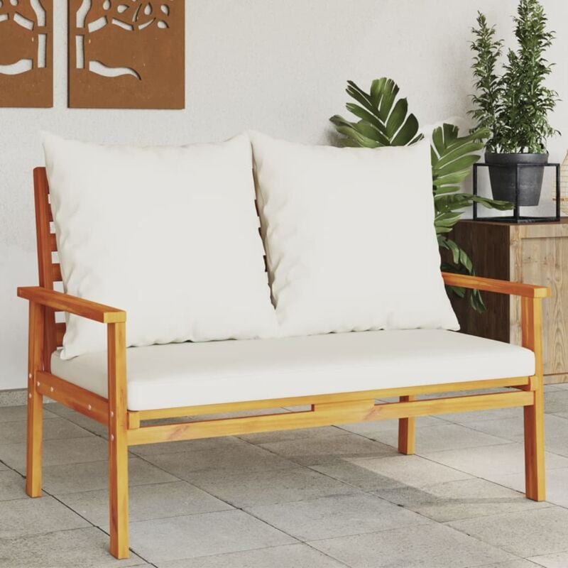 Canapé de jardin 120 cm avec coussin bois d'acacia massif Vidaxl